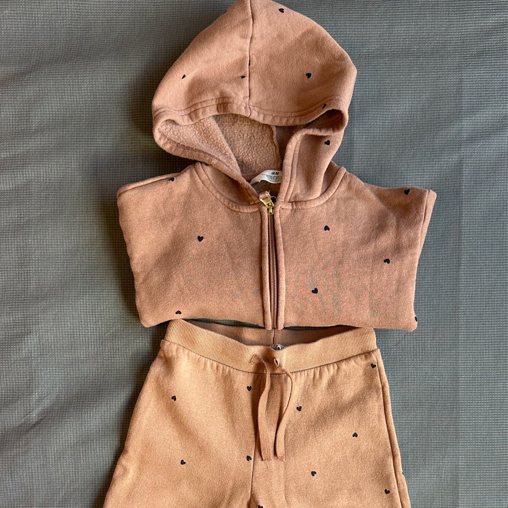 H&M Kids Brown Sweatpants & Hoodie Set